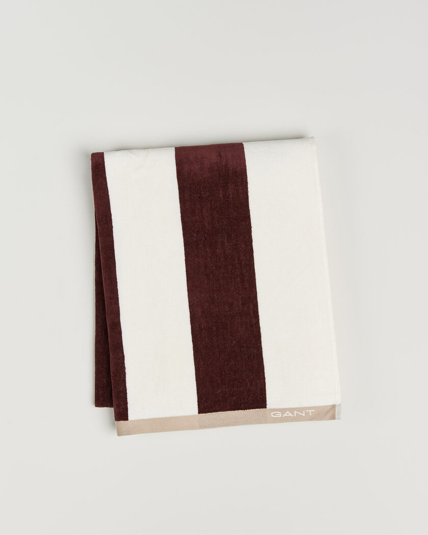 Gant Striped Beach Towel Fresh Soil – Marrón