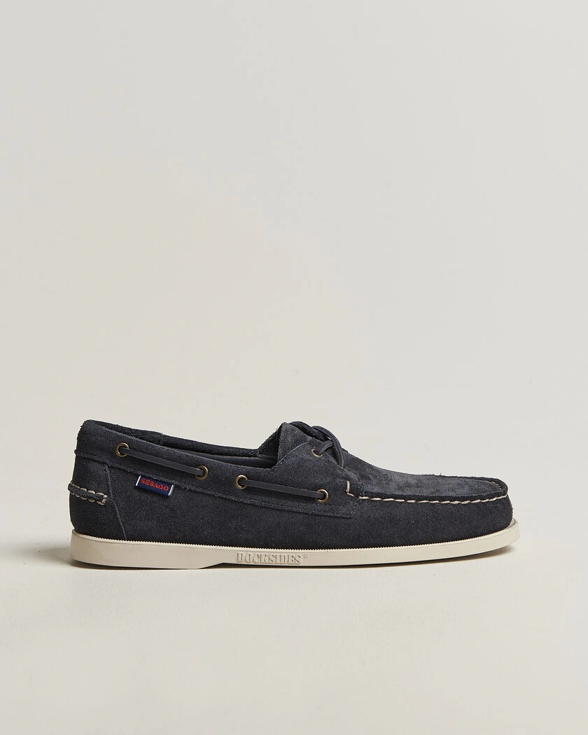 Sebago Docksides Suede Boat Shoe Blue Navy – Azul