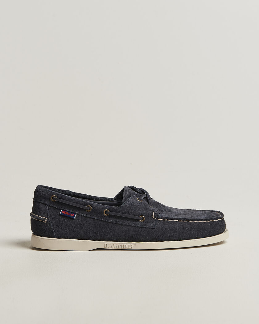 Sebago Docksides Suede Boat Shoe Blue Navy – Azul