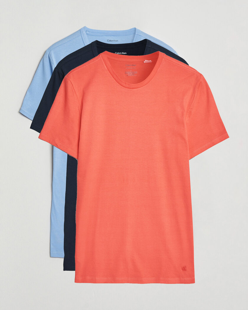 Calvin Klein 3-Pack Cotton Crew Neck T-Shirt Navy/Red/Blue – Multicolor