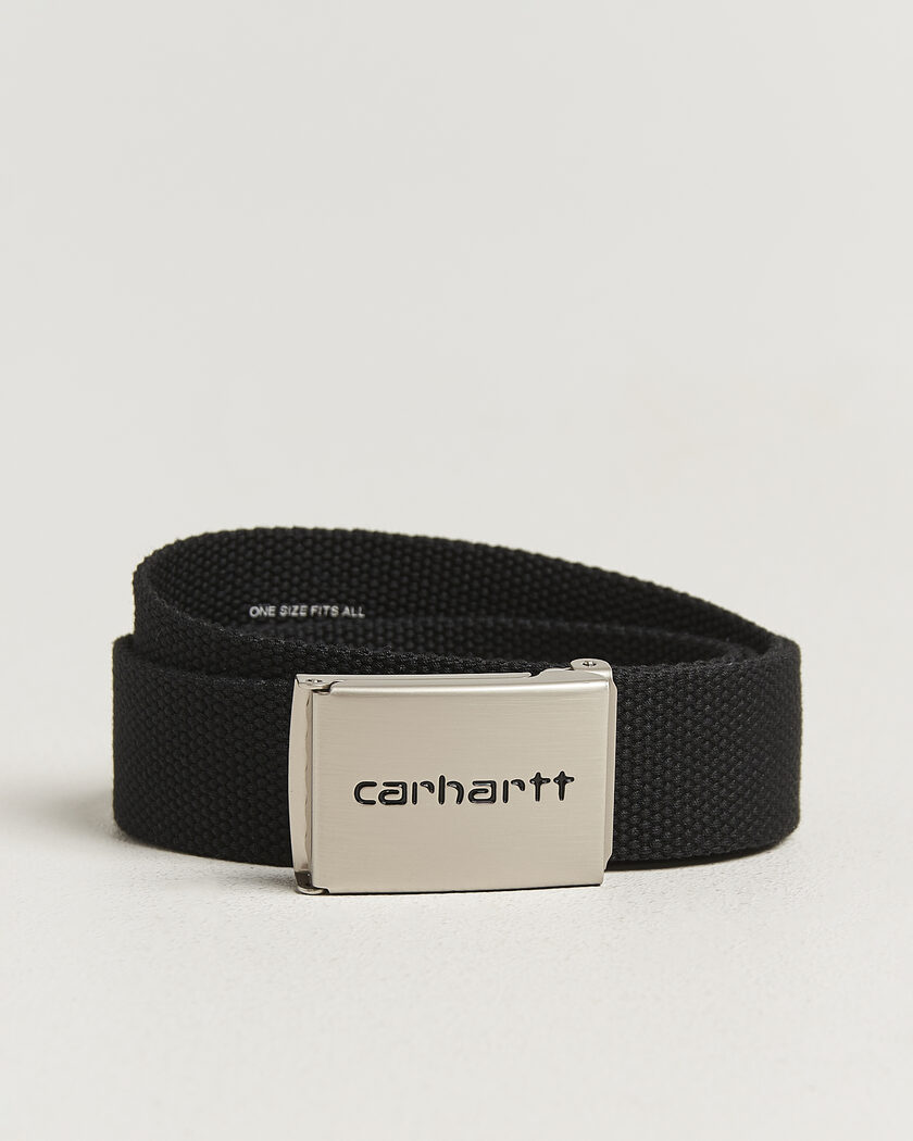 Carhartt WIP Clip Belt Chrome Black – Negro