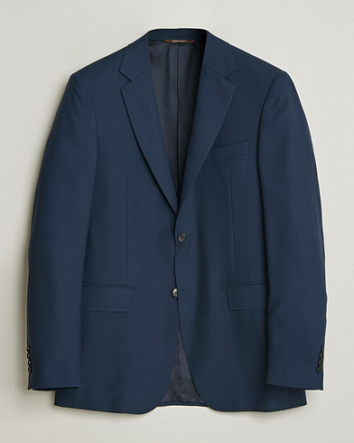 Canali Travel Wool Blazer Dark Blue – Azul