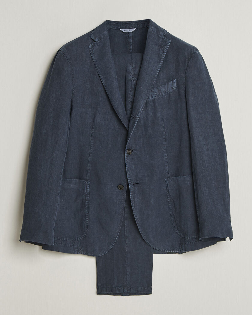 Boglioli K Jacket Linen Suit Navy – Azul