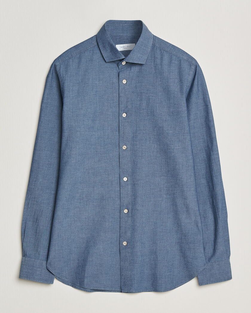 Boglioli Chambray Shirt Medium Blue – Azul