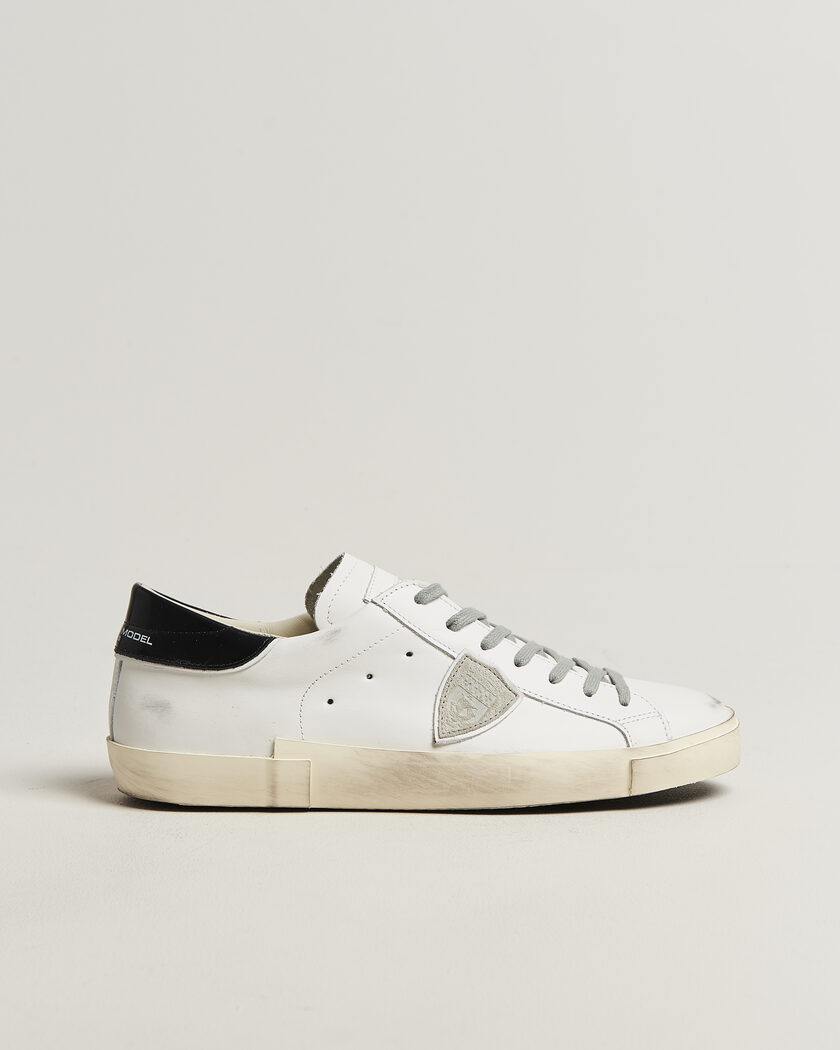 Philippe Model PRSX Low Top Canvas Mix Sneaker White/Black – Blanco