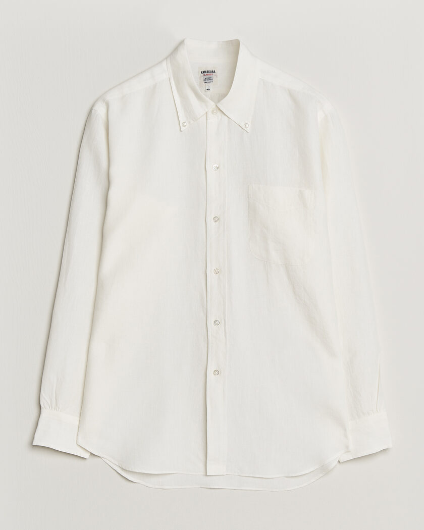 Kamakura Shirts Linen Ametora Shirt White – Blanco