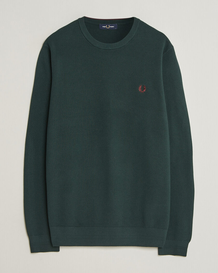 Fred Perry Piqué Stitched Sweater Grassroots Green – Verde