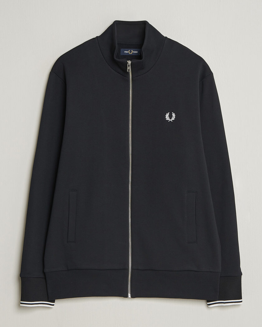 Fred Perry Full Zip Sweatshirt Black – Negro