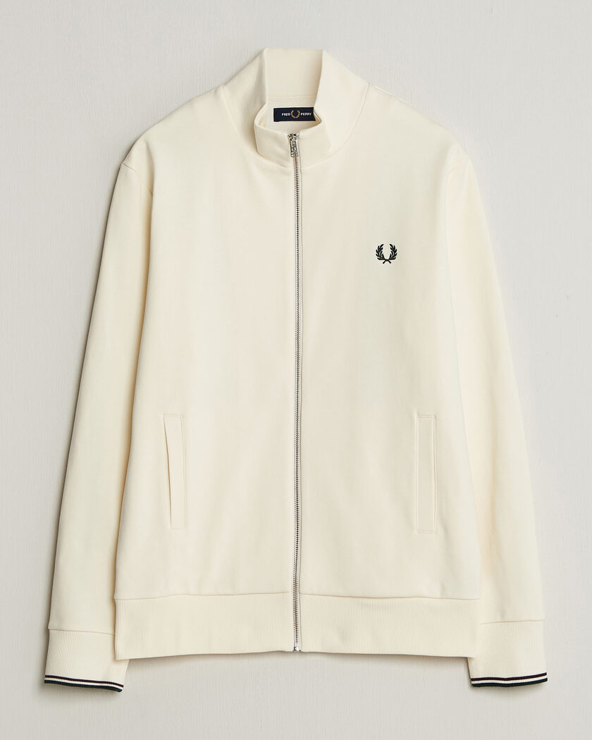 Fred Perry Full Zip Sweatshirt Ecru – Blanco