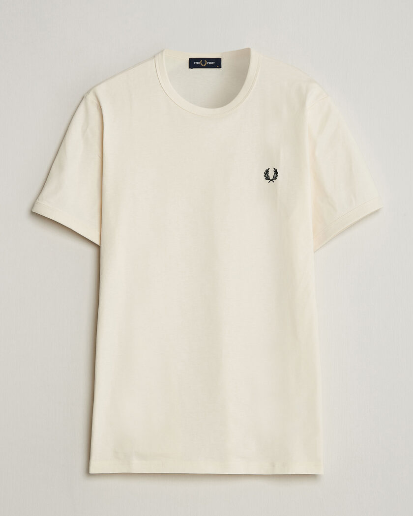 Fred Perry Ringer T-Shirt Ecru – Blanco