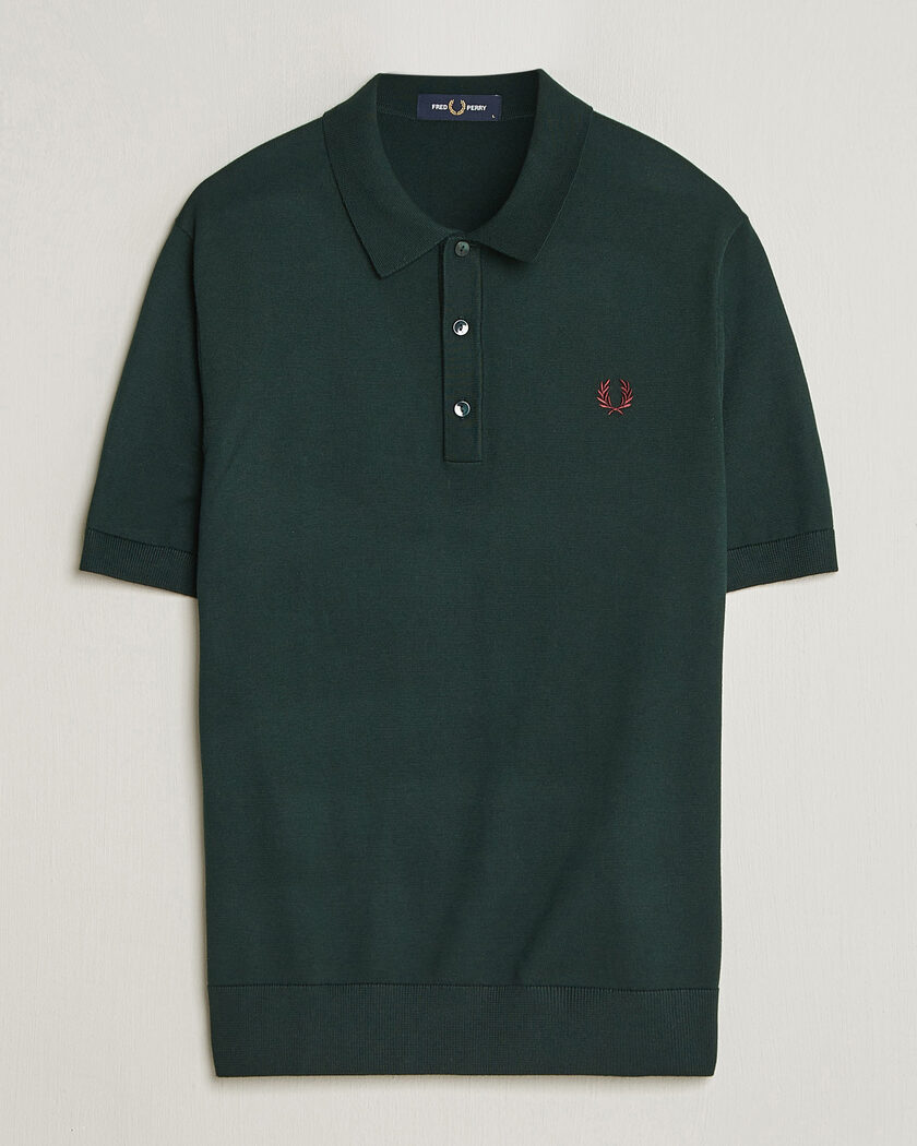 Fred Perry Cotton Knitted Polo Grassroots Green – Verde