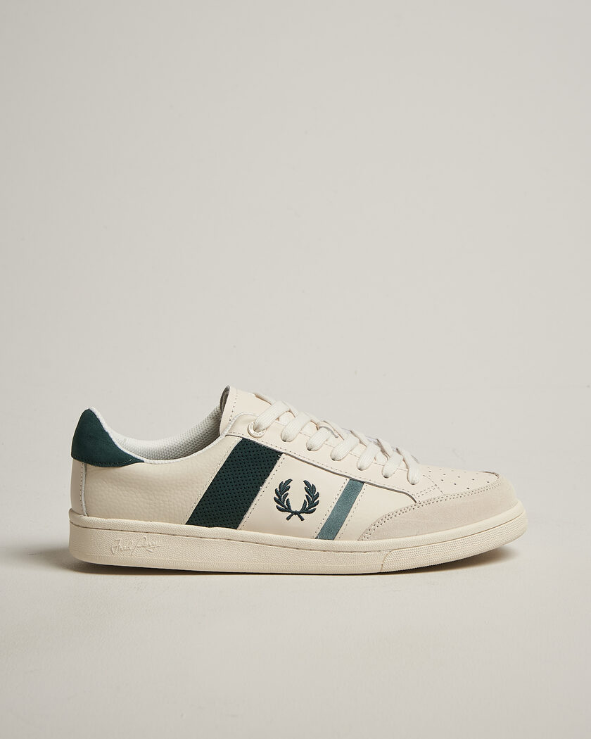Fred Perry B725 Leather/Suede Sneaker Ecru – Blanco