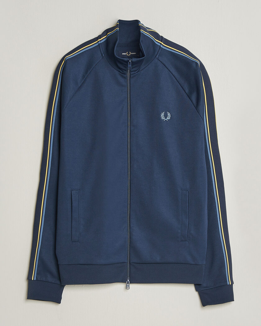 Fred Perry Tramline Taped Track Jacket Tennis Blue – Azul