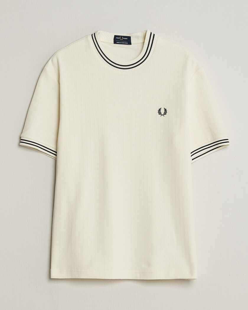 Fred Perry Rib Knitted T-Shirt Ecru – Blanco