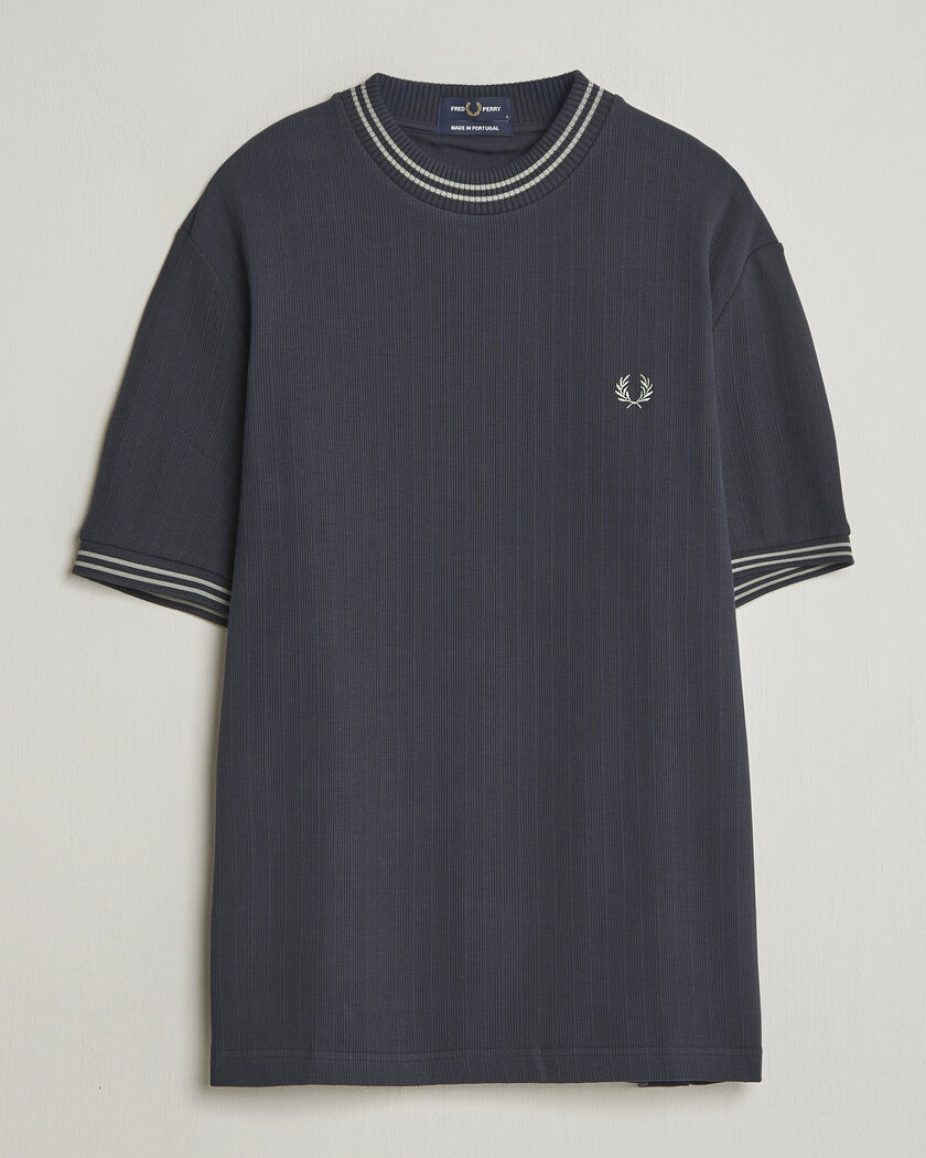Fred Perry Rib Knitted T-Shirt Navy – Azul