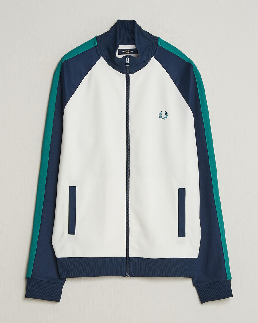 Fred Perry Contrast Sleeve Track Jacket Snow White – Multicolor