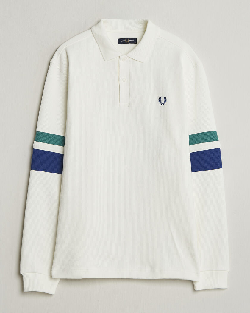 Fred Perry Tipped Sleeve Rugger Snow White – Blanco