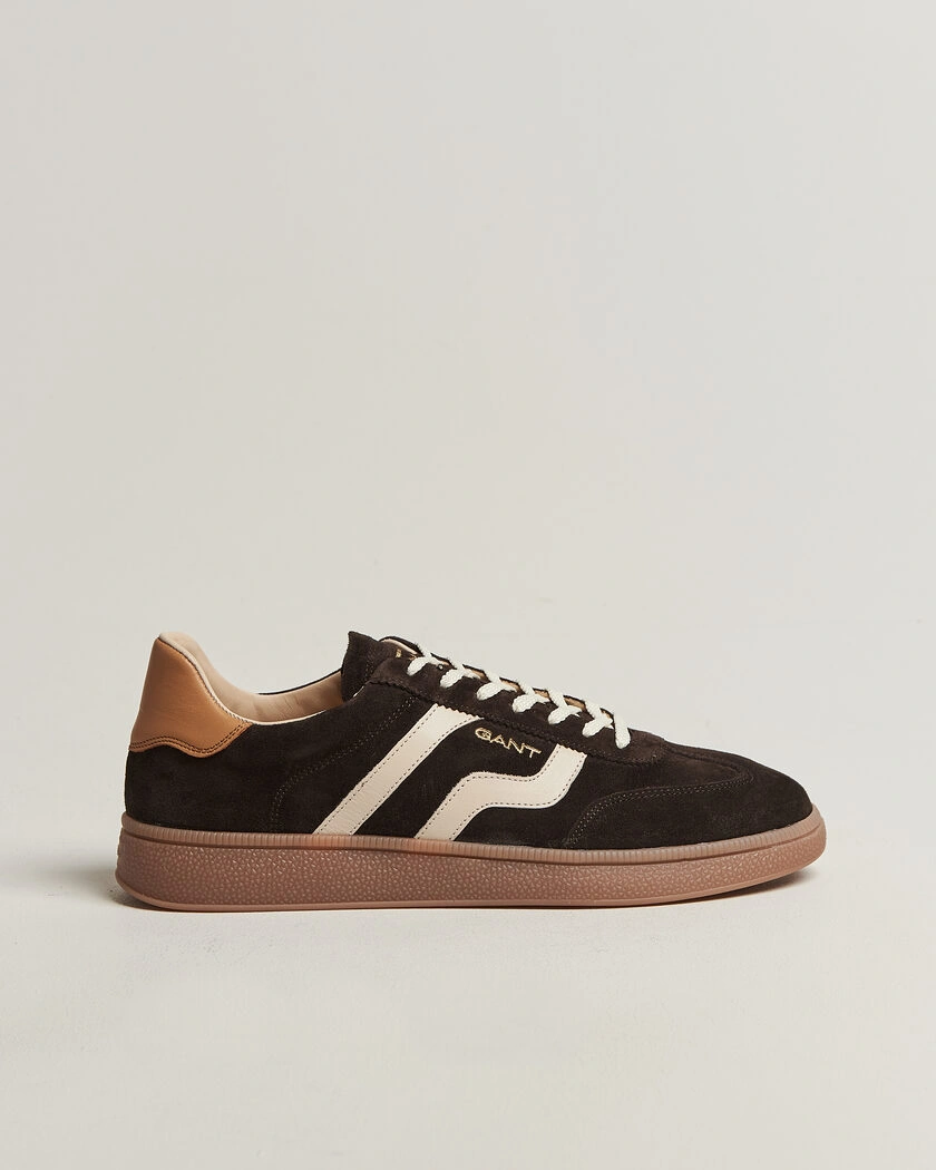 GANT Cuzmo Suede Sneaker Dark Brown/White – Marrón