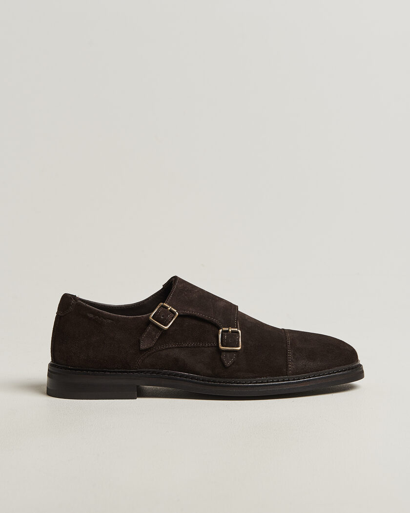 GANT Bidford Suede Double Monkstrap Dark Brown – Marrón