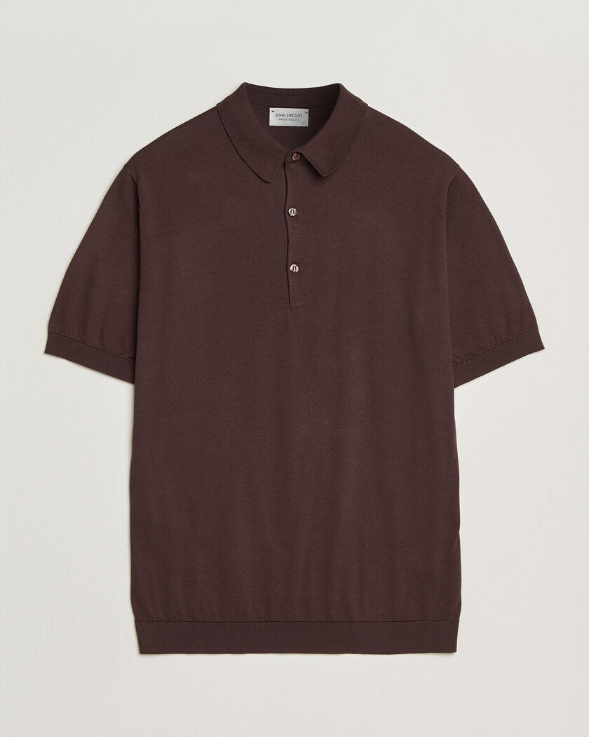 John Smedley Adrian Slim Fit Sea Island Cotton Polo Raisin Brown – Marrón