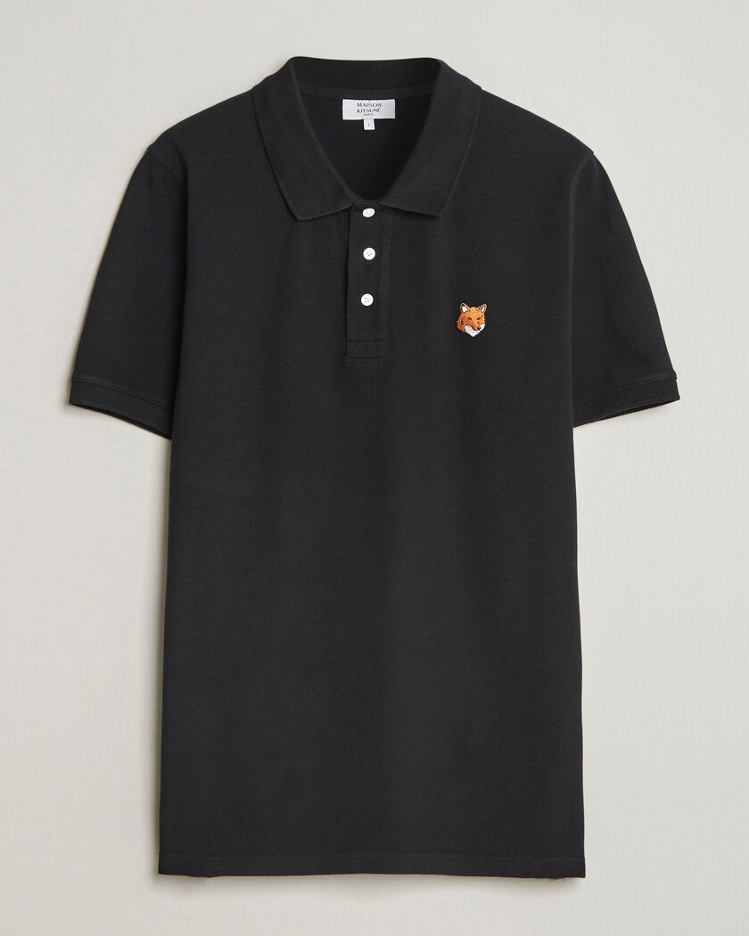 Maison Kitsuné Fox Head Polo Black – Negro