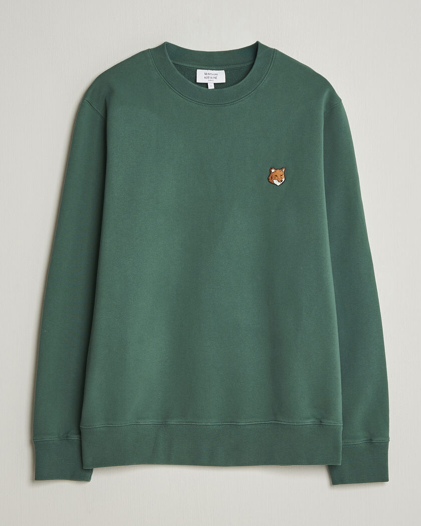 Maison Kitsuné Fox Head Sweatshirt Bottle Green – Verde