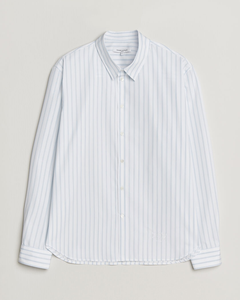 Maison Kitsuné Casual Striped Shirt Blue/White – Blanco