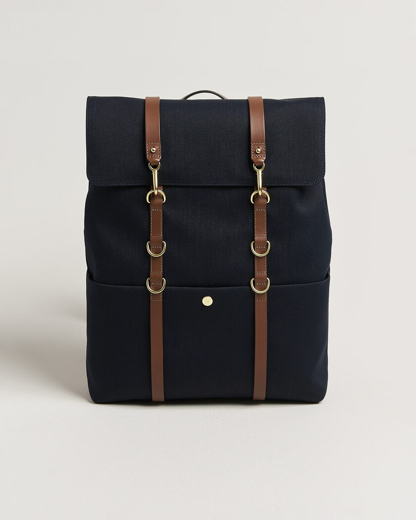 Mismo M/S Nylon Backpack Deep Sea Blue/Cuoio – Azul