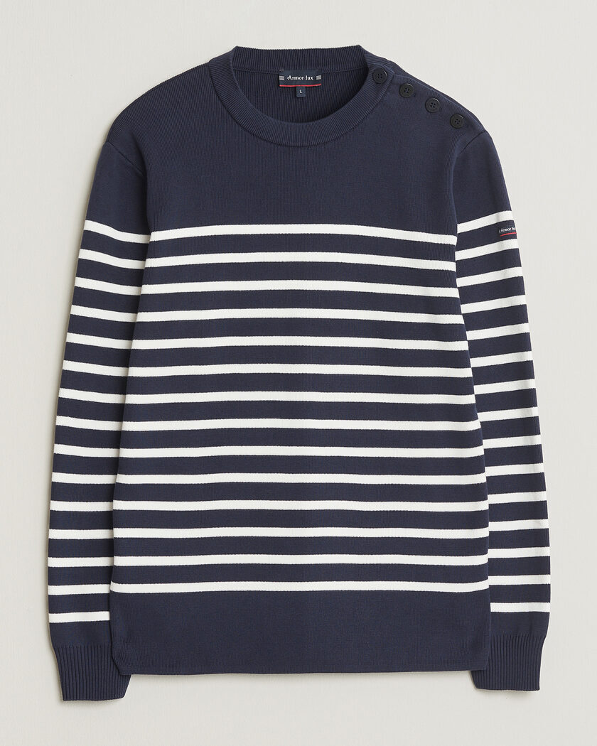 Armor-lux Groix Striped Sweater Navy/Nature – Azul