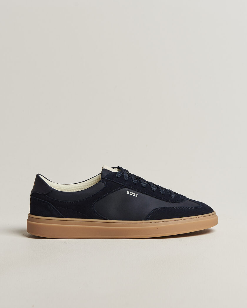 BOSS BLACK Kieran Suede/Nylon Sneaker Dark Blue – Azul
