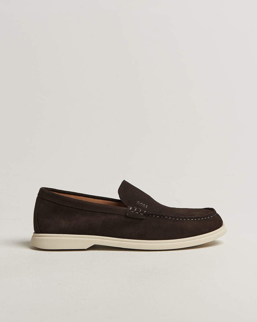 BOSS BLACK Sienne Suede Loafer Dark Brown – Marrón