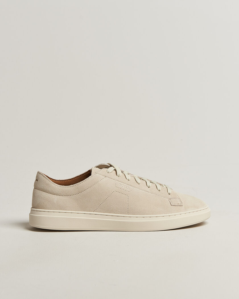 BOSS BLACK Kieran Suede Sneaker Open White – Blanco