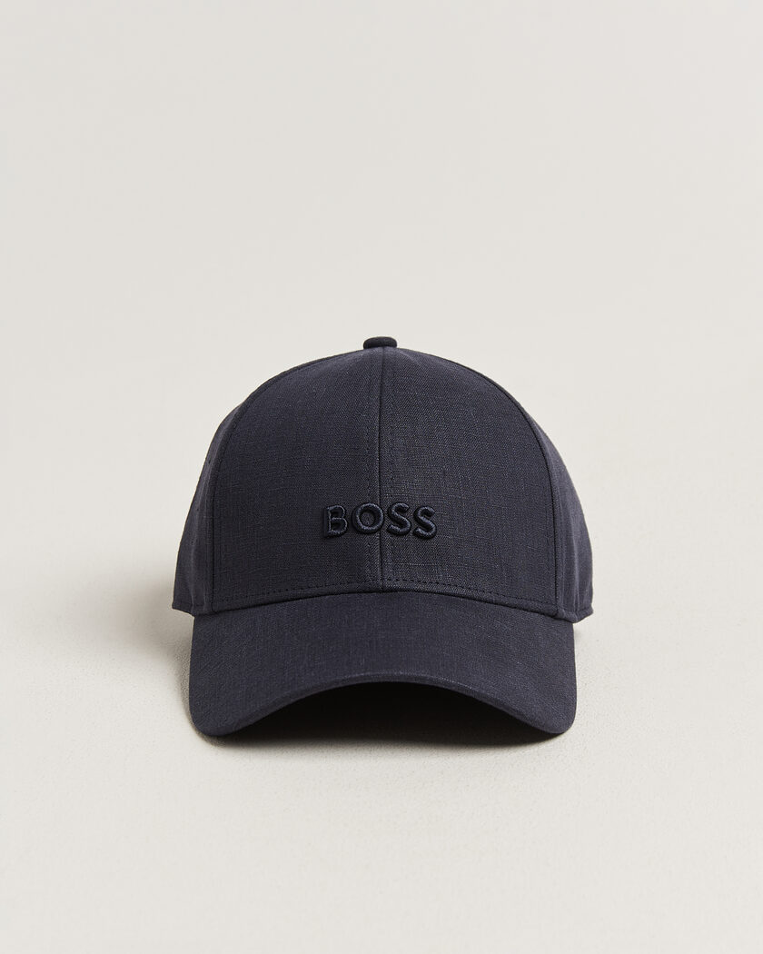 BOSS BLACK Zed Linen Cap Dark Blue – Azul