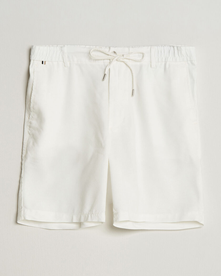 BOSS BLACK Kane Linen Drawstring Shorts White – Blanco