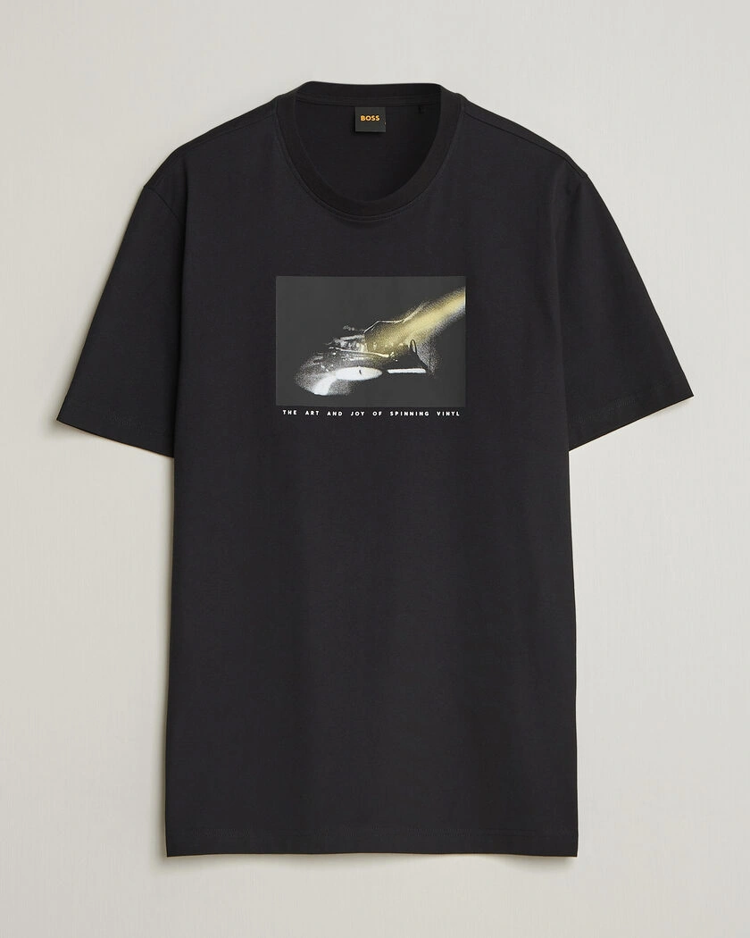  BOSS ORANGE DJ Printed Crew Neck T-Shirt Black – Negro