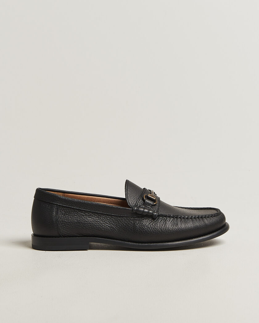 BOSS BLACK Tevan Leather Moccasin Black – Negro