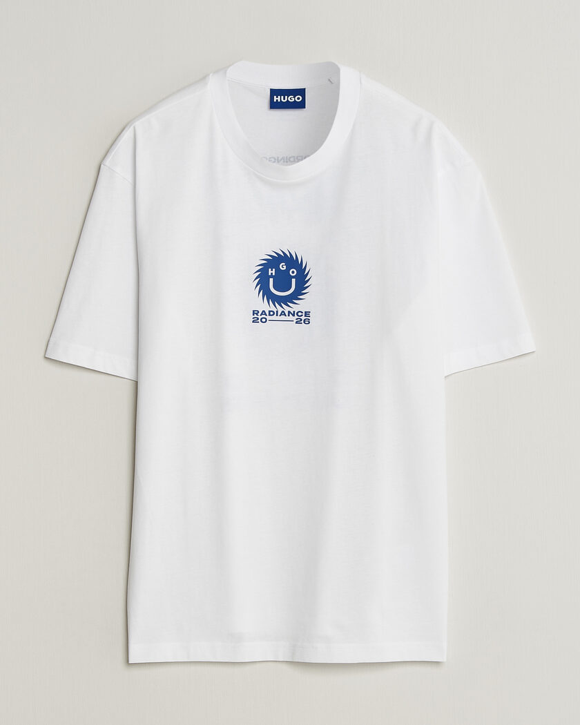 HUGO Nunarix Printed Crew Neck T-Shirt White – Blanco