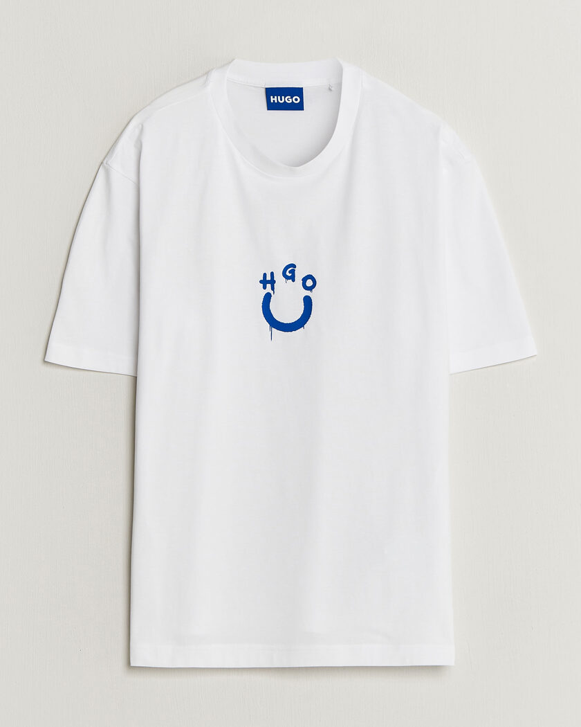 HUGO Norizom Printed Crew Neck T-Shirt White – Blanco
