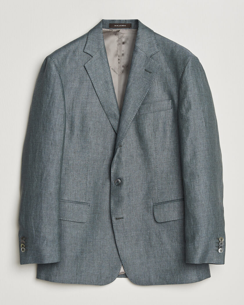 Oscar Jacobson Robert Linen Blazer Olive – Verde