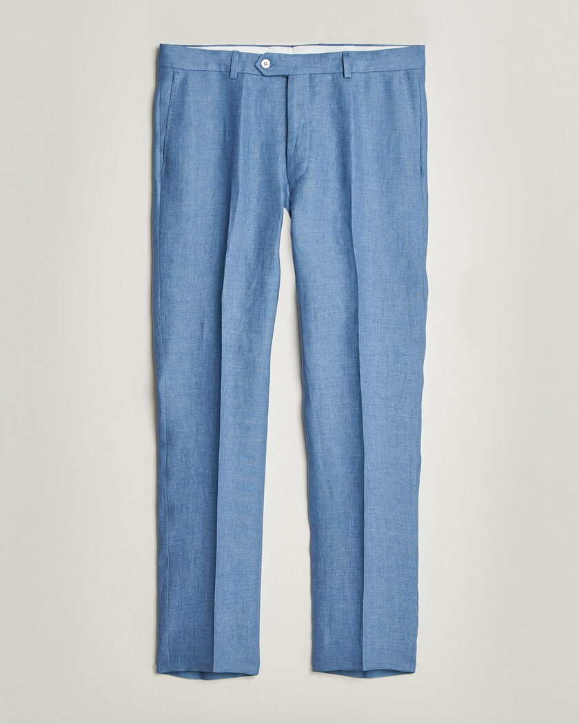 Oscar Jacobson Dandy Linen Trousers Light Blue – Azul