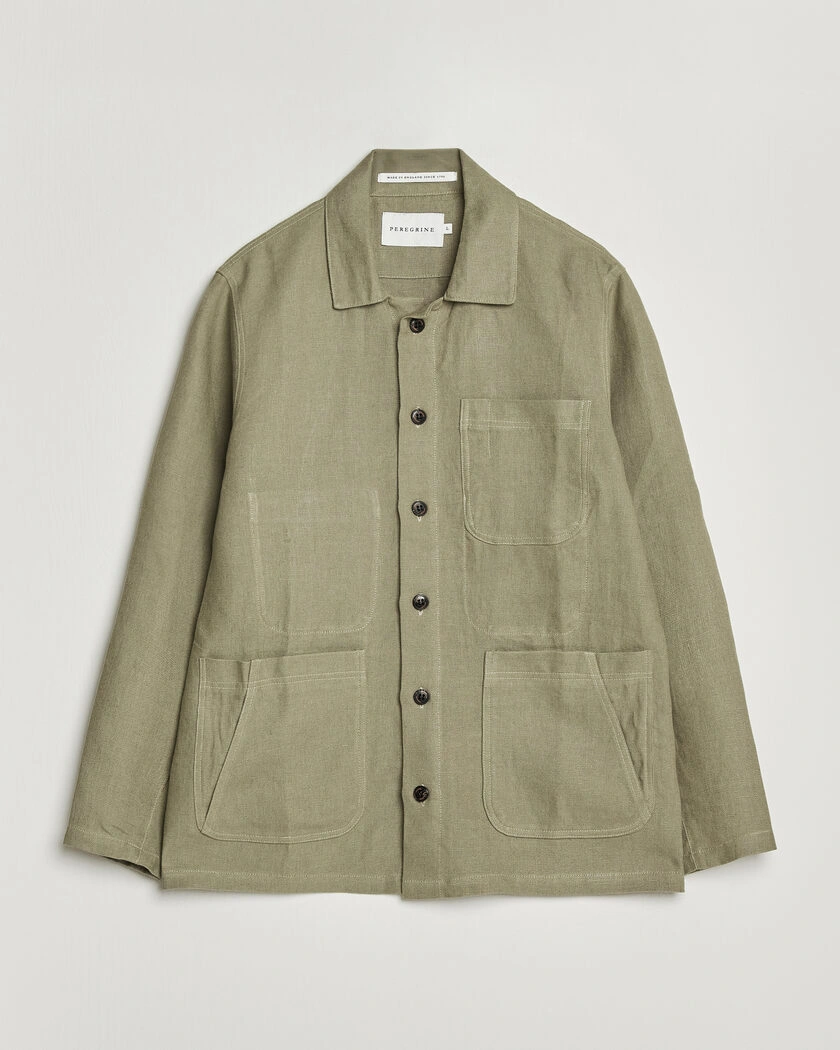 Peregrine Windsor Linen Shacket Khaki – Verde
