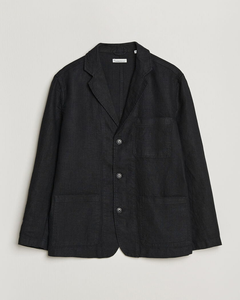 KnowledgeCotton Apparel Linen Blazer Black – Negro