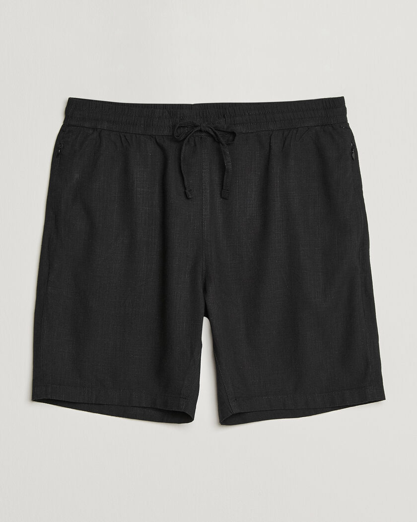 KnowledgeCotton Apparel Loose Linen/Viscose Shorts Black – Negro