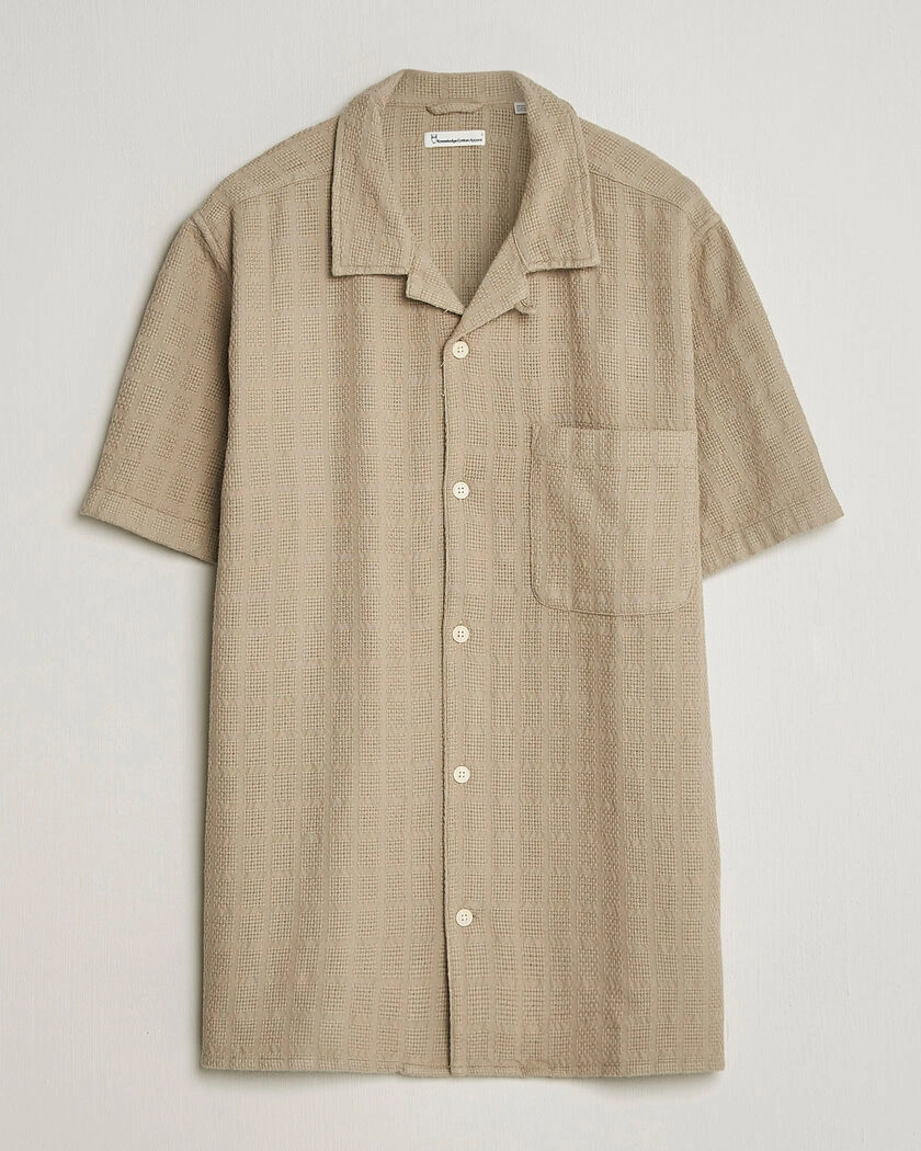 KnowledgeCotton Apparel Structured Cotton Dobby Shirt Twill – Verde