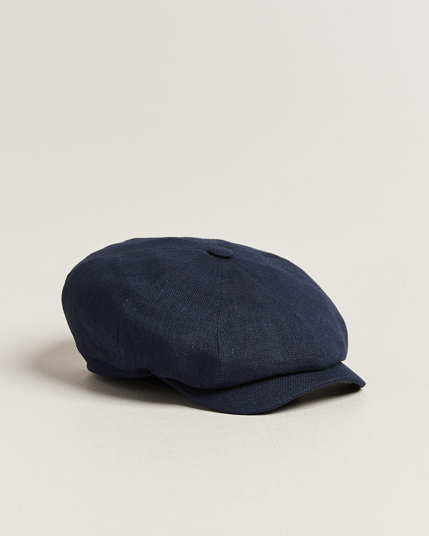 Wigéns Newsboy Retro Hopsack Linen Cap Navy – Azul