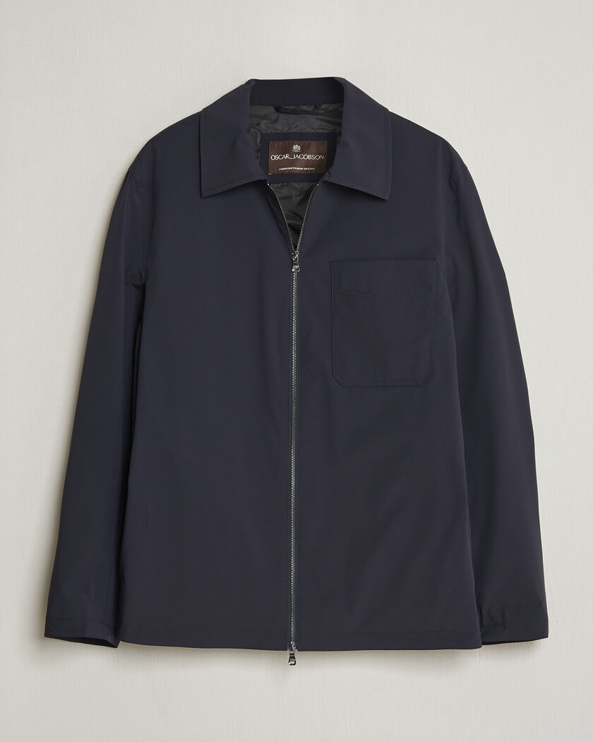 Oscar Jacobson Light Zipped Shirt Jacket Navy – Azul