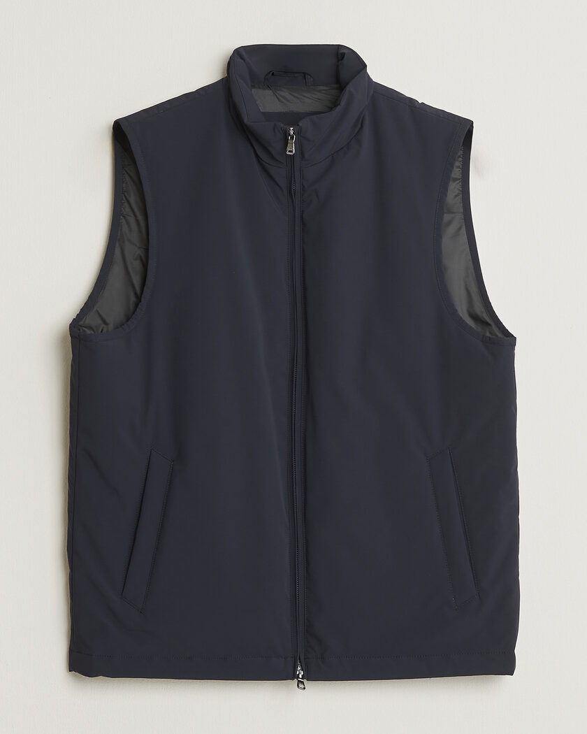 Oscar Jacobson Light Zipped Waistcoat Navy – Azul