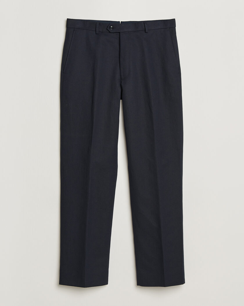 Oscar Jacobson Del Cotton/Linen Trousers Navy – Azul