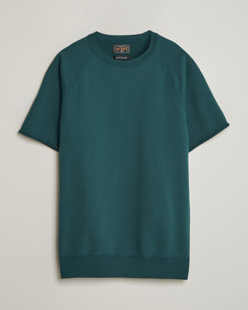 BEAMS PLUS Short Sleeve Cut Off Sweat Dark Green – Verde