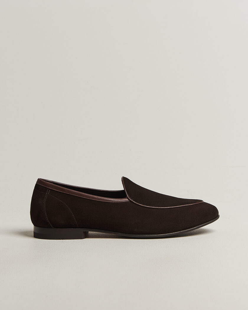 Loake 1880 Belgrave Suede Belgian Loafer Dark Brown – Marrón